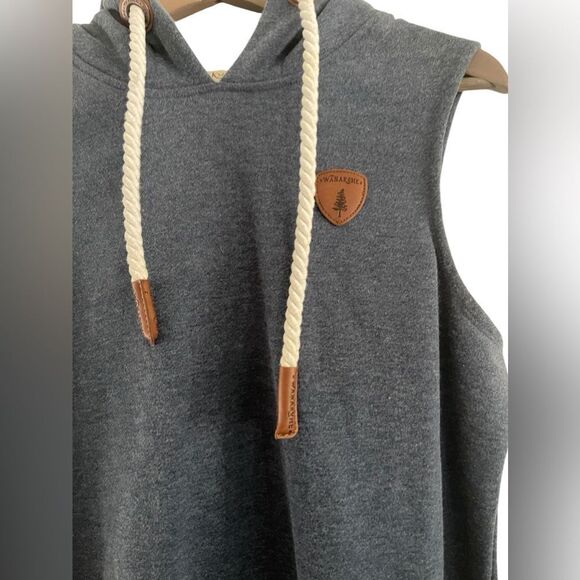 WANAKOME Nancy Dress in Blue Hooded Sleeveless Sweater dress size Large - Picture 3 of 8